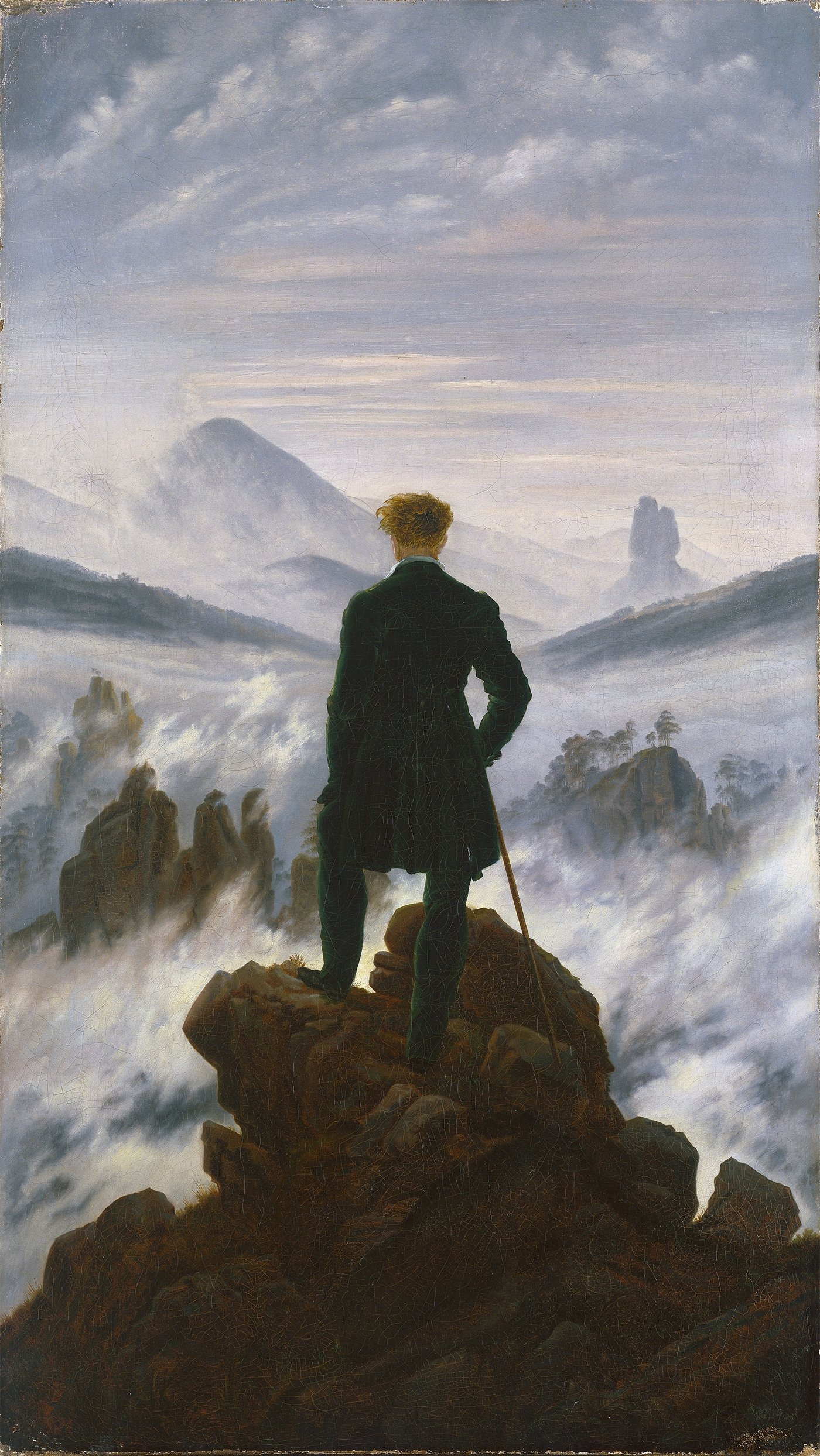Caspar David Friedrich   Wonderer above the Sea   portrait   reframed by Unknown Artist