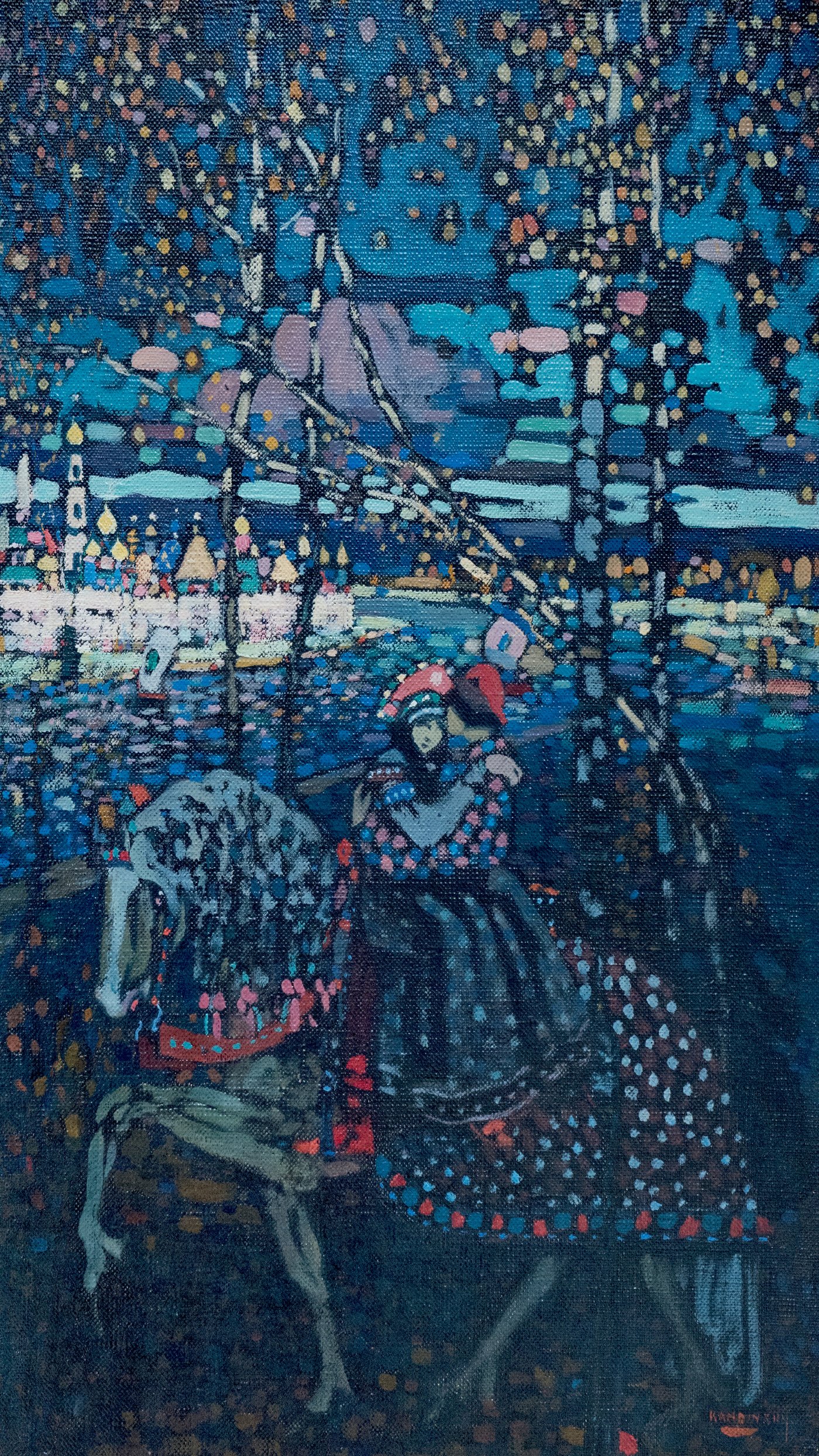 Wassily Kandinsky   Couple on Horseback   reframed by Unknown Artist