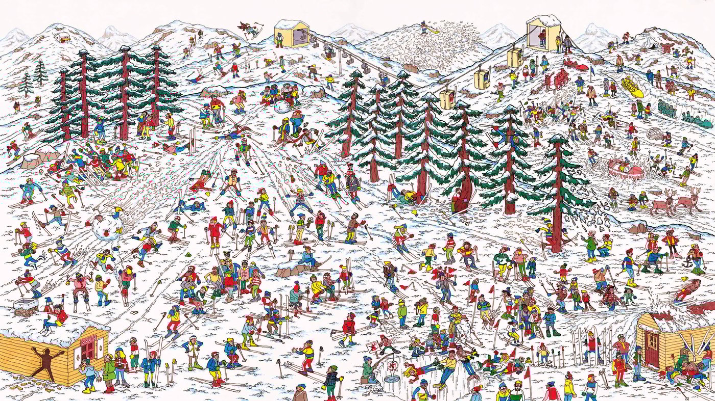 Where's Waldo   Ski Slopes Anarchy  reframed by Unknown Artist