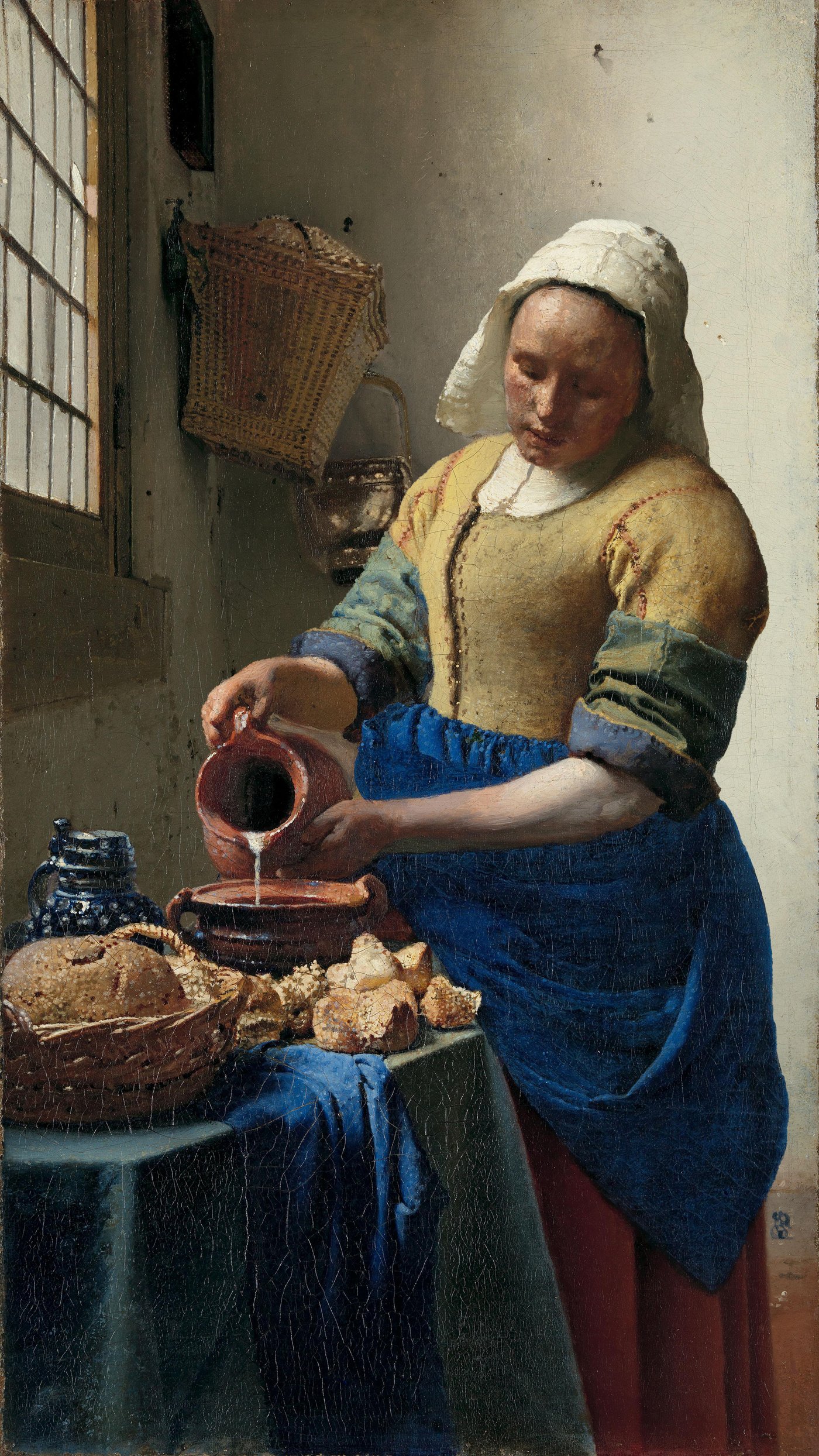 Johannes Vermeer   The Milkmaid   portrait   reframed by Unknown Artist