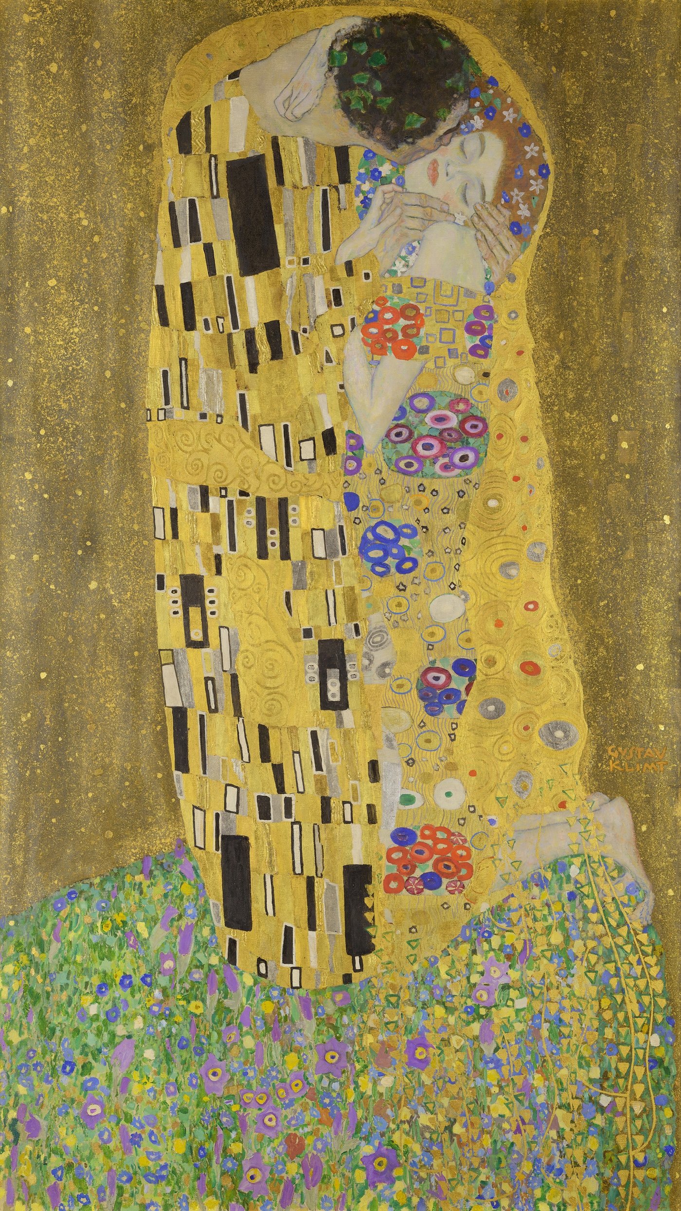 Gustav Klimt   the kiss   portrait   reframed by Unknown Artist